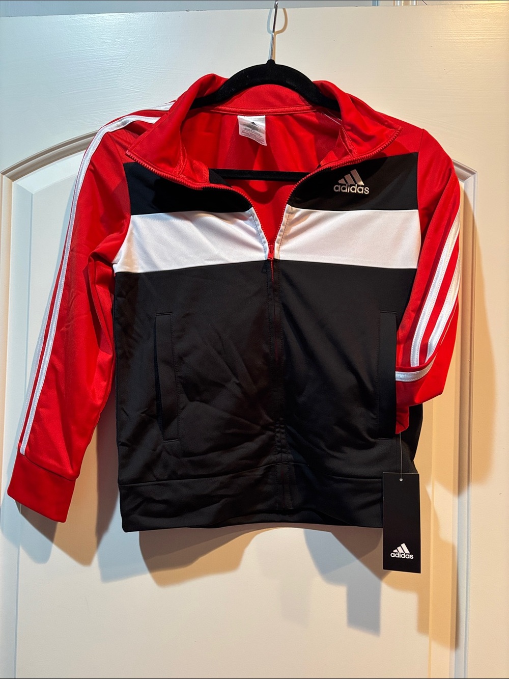 adidas Red Black White Zip-Up Track Jacket